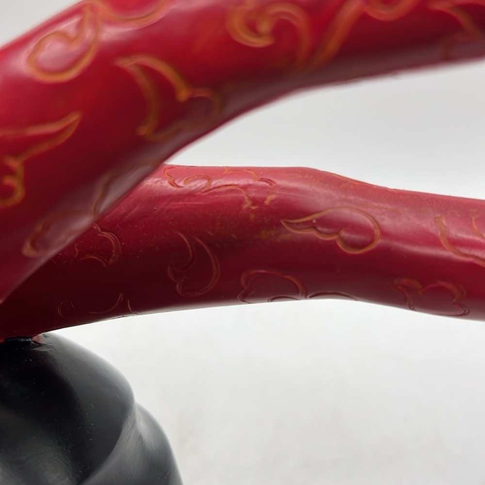 Vintage Japanese Yoga Soccer Woman Red Black Decor Figurine Statue - Picture 10 of 16